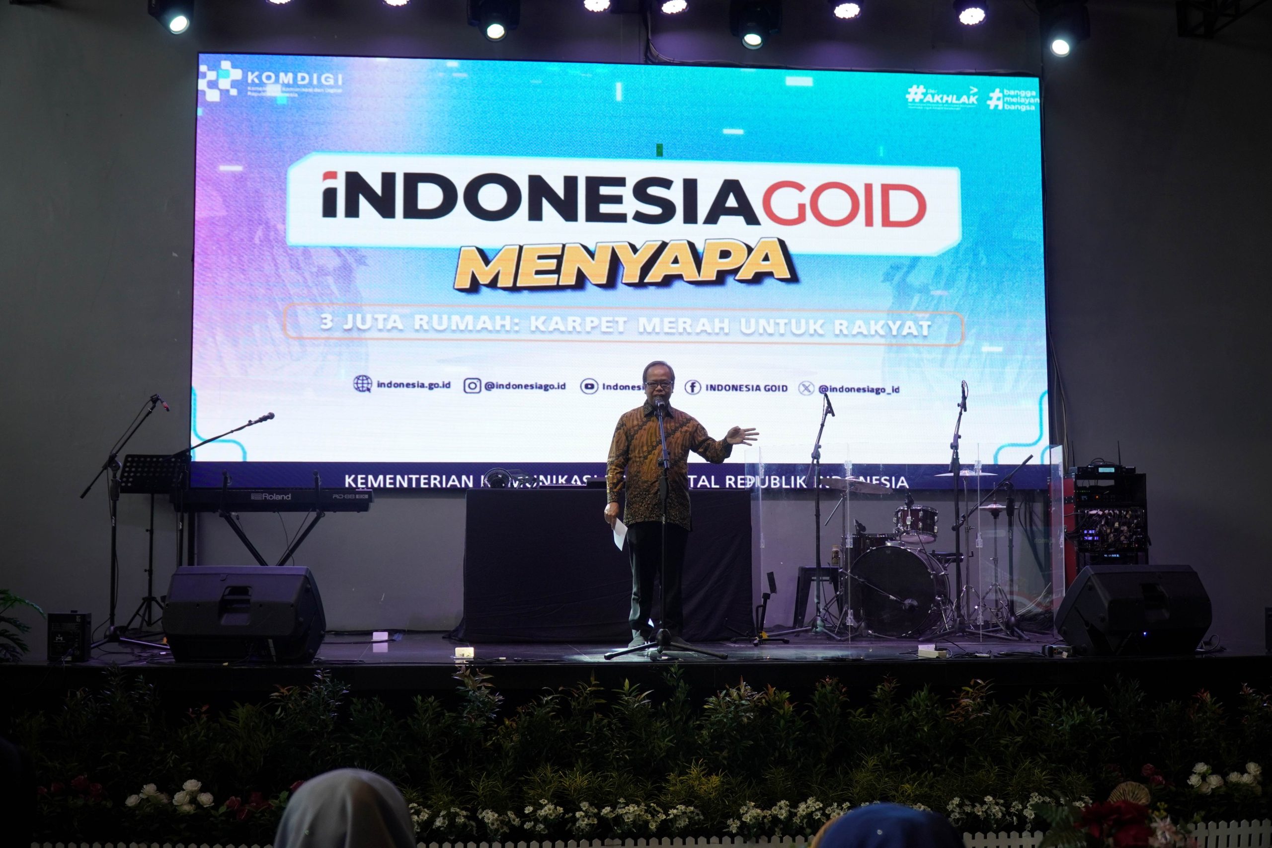 Direktur Informasi Publik Kemkomdigi Nursodik Gunarjo saat memberikan sambutan di hadapan ratusan peserta IGID Menyapa di Pekanbaru, Riau, Kamis (25/9/2025). (Foto: Tim IGID/InfoPublik) Dit Informasi Publik)