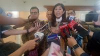 Menteri Komunikasi dan Digital (Menkomdigi) RI, Meutya Hafid, usai rapat tertutup dengan Komisi I DPR RI di Senayan, Jakarta, Senin (15/9/2025). (Foto Wandi/InfoPublik)