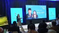 Komdigi_1611 Menkomdigi Meutya Hafid memberikan sambutan dalam peluncuran Garuda Spark Innovation Hub di BLOCK71, Bandung, Sabtu (27/09/2025). (Foto: Ardi Widiyansah/Komdigi)