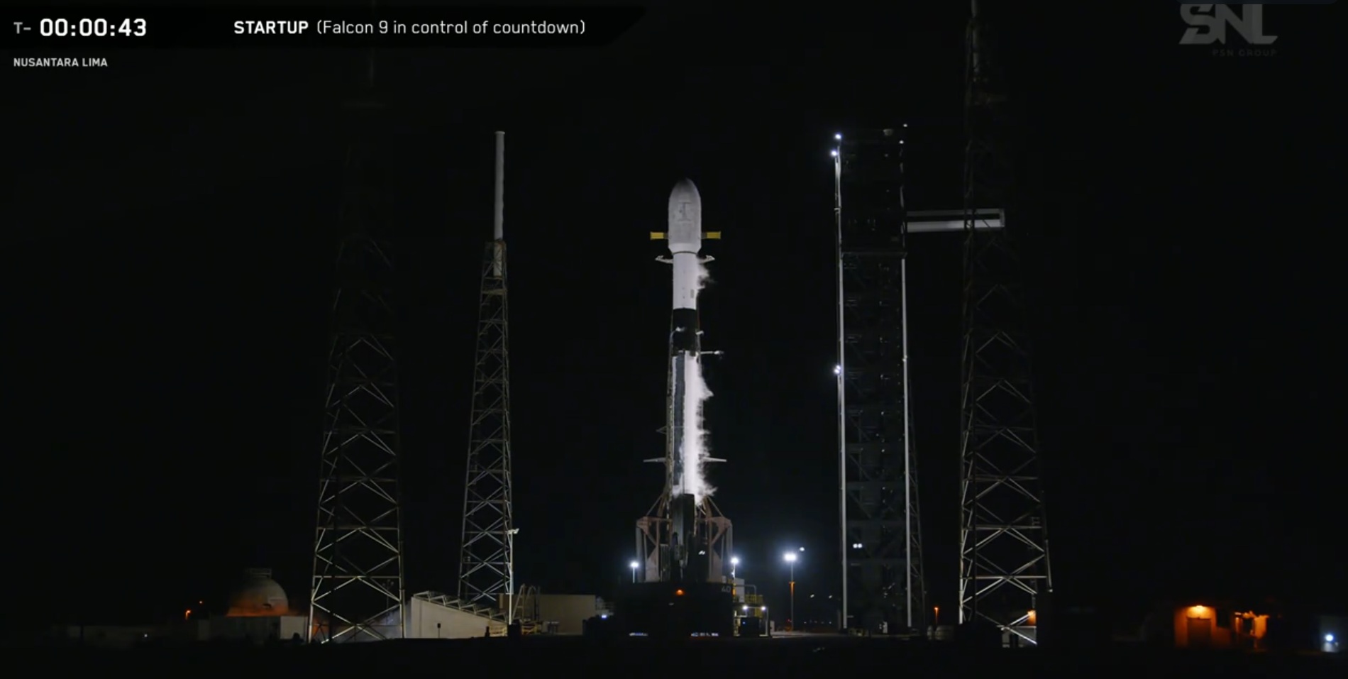 Peluncuran Satelit Nusantara Lima oleh Roket Falcon 9 SpaceX di Cape Canaveral, Florida, Amerika Serikat. (Streaming Website SpaceX)