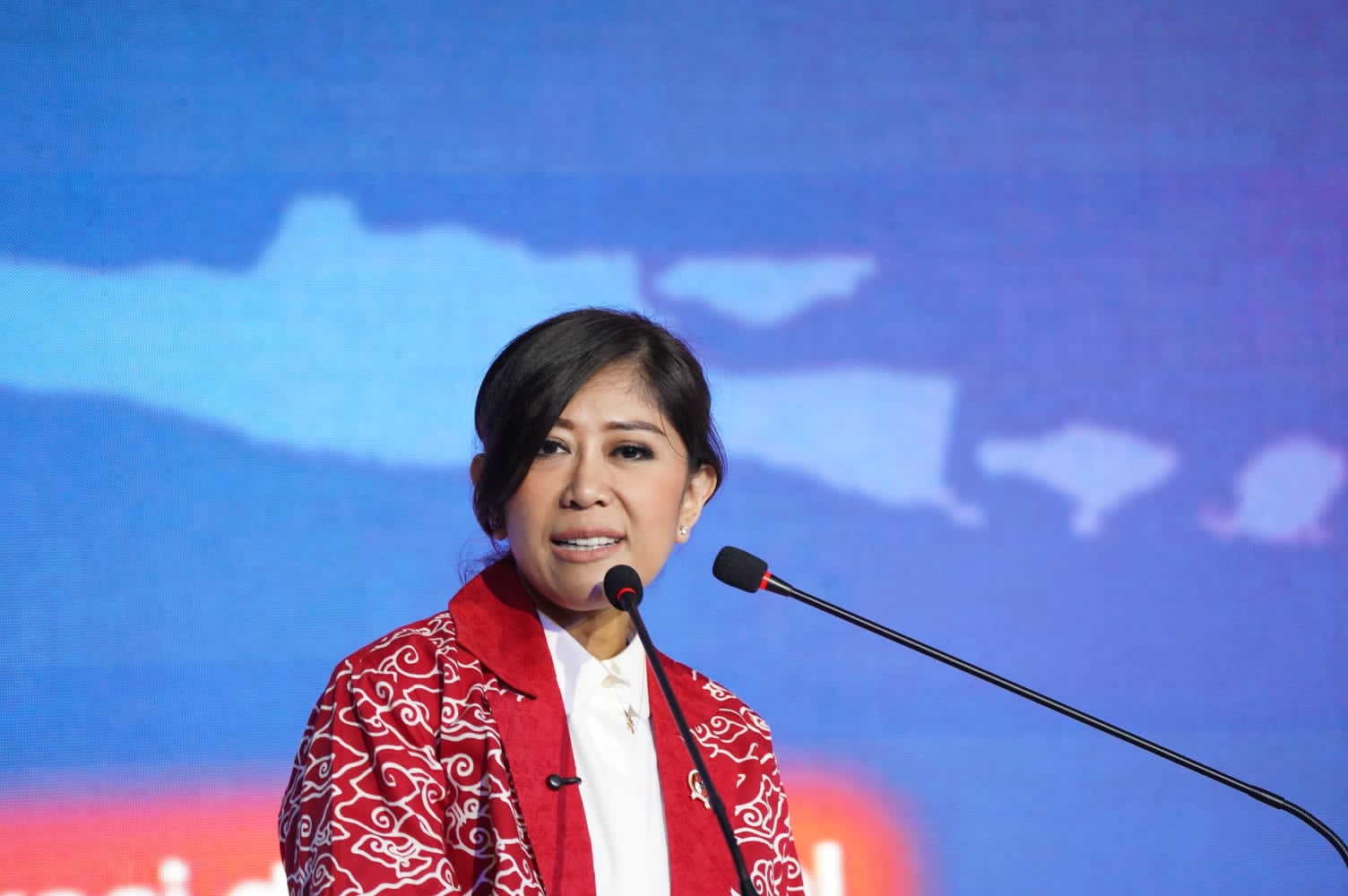 Menteri Komunikasi dan Digital (Menkomdigi) Meutya Hafid saat peresmian Garuda Spark Innovation Hub dan peluncuran hasil Indeks Masyarakat Digital Indonesia 2025, Kamis (2/10/2025.). (Foto InfoPublik/Amir Yandi)