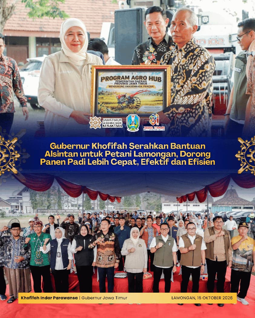 Khofifah Salurkan Alsintan bagi Petani Lamongan, Perkuat Efisiensi dan Produktivitas Pertanian